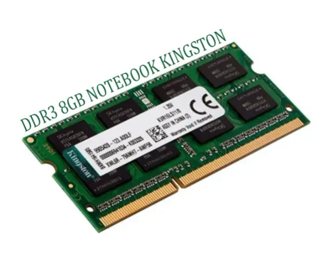 Memória RAM Kingston 8GB DDR3L 1600MHz Notebook PC3L-12800 1.35V KVR16LS11/8 pode retirar