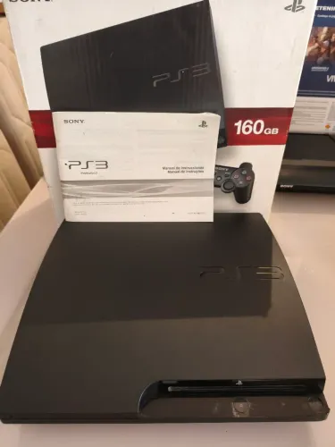 PS3 Slim Original e Bloqueado 1TB SSD + Caixa Original + 3 Controles