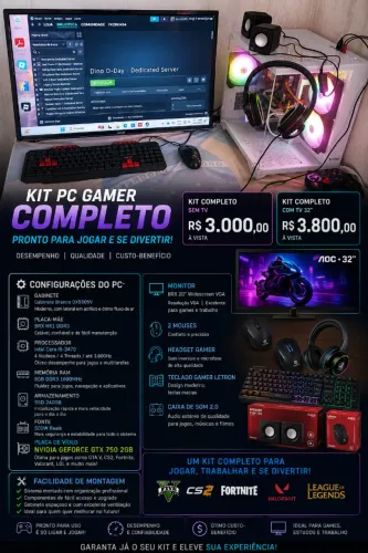Vendo Pc gamer completo bom para jogos e estudos Acompanha : Gabinete aquário branco ?