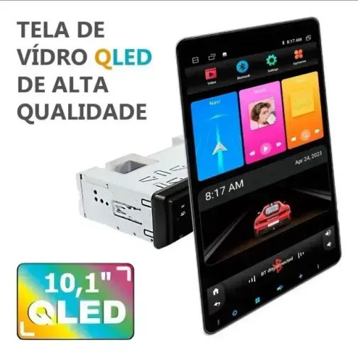 Multimidia 10 Rotativa Android Qled Carplay Android Auto e-TECH //,