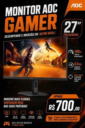 MONITOR AOC GAMER 27? ? 180Hz / 0,5ms
