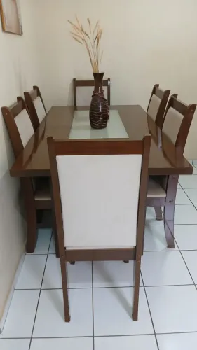 Jogo mesa de jantar de madeira MDF