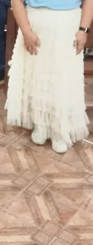 Saia babados tule