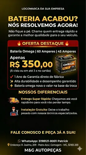 Bateria Omega é outras marcas a pronta entrega 