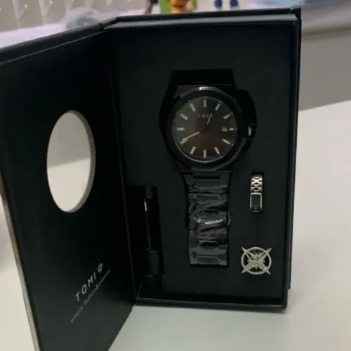 Relógio Masculino TOMI All Black Original Importado - Novo, Luxo com Caixa