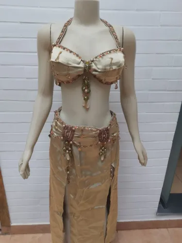 Figurino dança do ventre dourado Fantasia deusa egípcia tamanho M