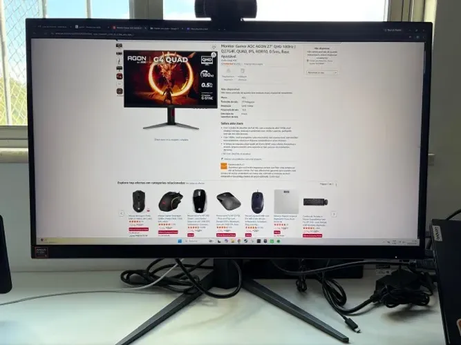 Monitor Gamer AOC AGON 27" QHD 180Hz (Q27G4F) - Na Garantia!