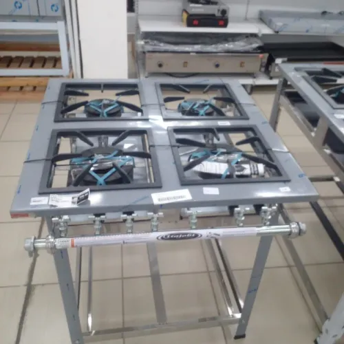 FOGÃO INDUSTRIAL EM INOX DE 4 BOCAS, DE 30X30 CM, BAIXA PRESSÃO, NOVO, PROMOÇÃO!!!