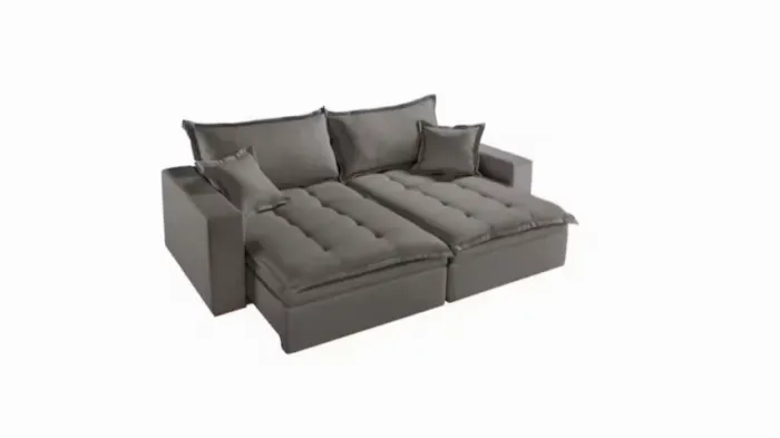 Sofá Cama Cinza 2,30m