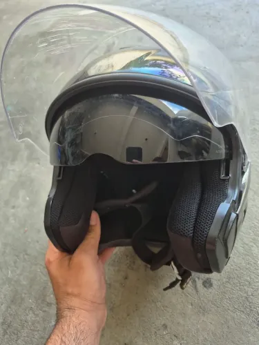 Capacete harley com oculos