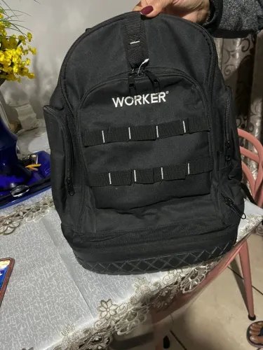 Mochila para ferramentas Worker 931144 reforçada 14" preta poliéster