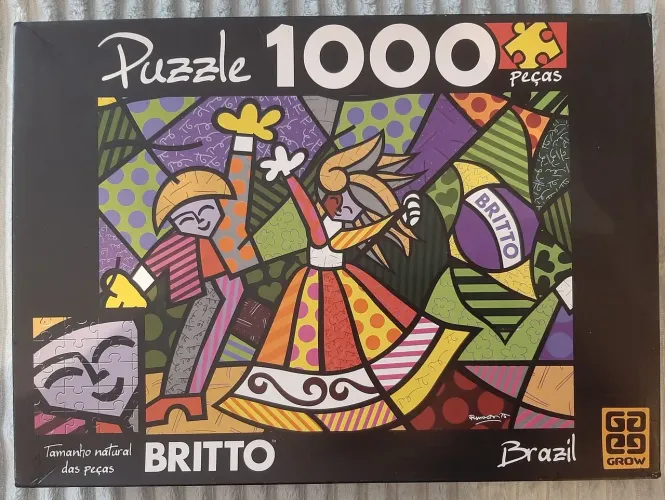 Puzzle Brazil Romero Britto 1008 peças da Grow