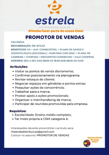 Promotor de vendas e merchandising