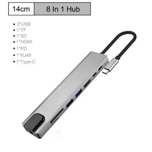 Hub Bakeey 8 Em 1 Para Macbook Pro Thunderbolt Usb C Hdmi 4k