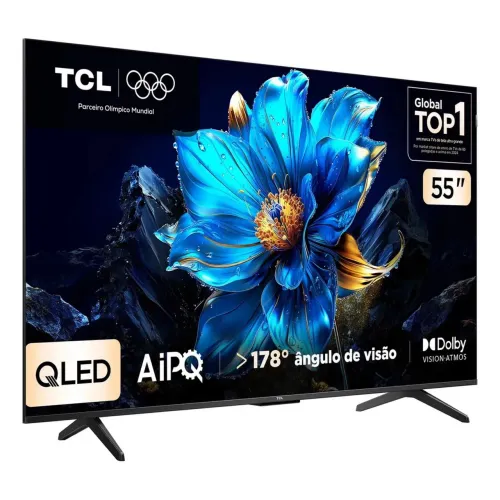 Smart TV TCL 55 Polegadas QLED 4K P7K WiFi Bluetooth Google TV HDR10+