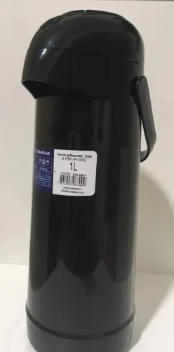 Garrafa Térmica Termolar Magic Pump 1L preta - NOVA
