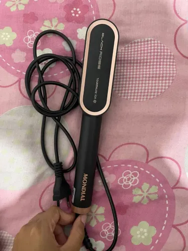 Escova Alisadora  Preto/Rose, Bivolt Mondial