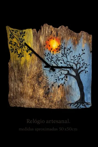 RELÓGIO DE PAREDE CASCA DE ARVORE- PEÇA ÚNICA
