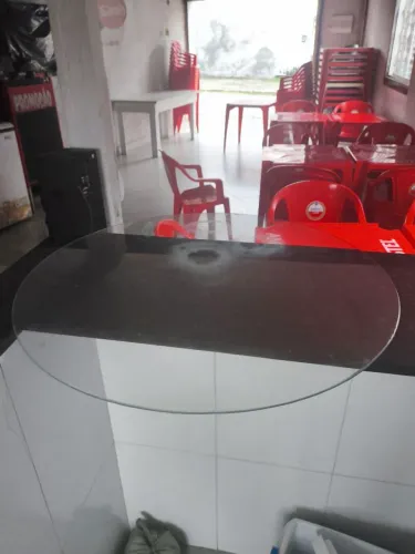 Vidro de mesa redondo