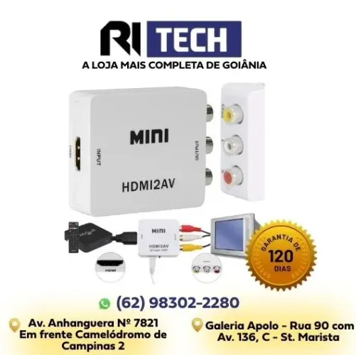 ?Conversor HDMI para AV (RCA) - Liga TV Box / Videogame em TV antiga