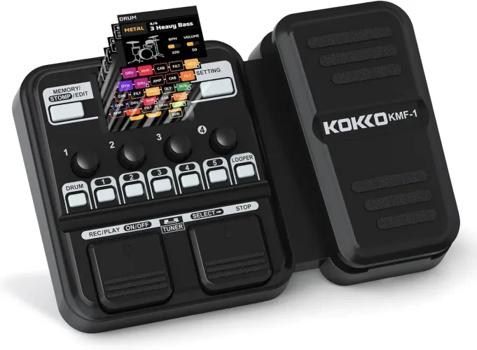 Pedal Guitarra Kokko KMF1 Multiefeitos 59 Efeitos LCD Preto