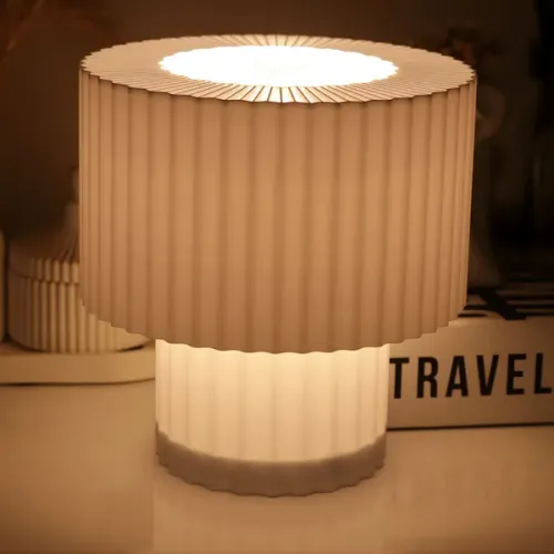 Abajur Luminária plissado pérola bivolt E27