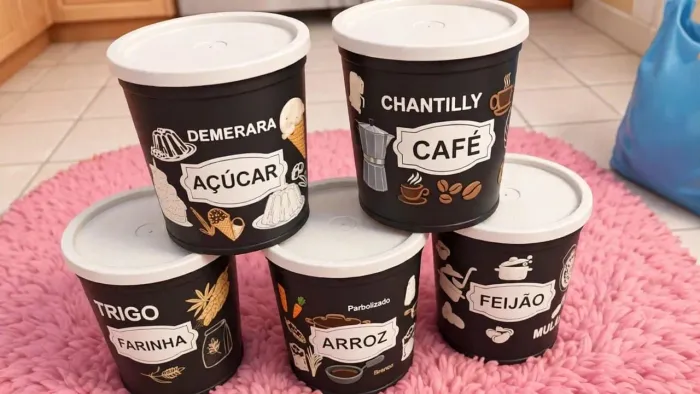 Kit de potes de alimentos cozinha