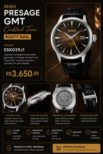 Seiko Presage Cocktail Time GMT SSK039J1