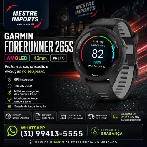 Garmin Forerunner 265S AMOLED 42mm Preto