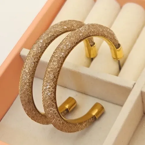 Argola Stardust Swarovski Malha Dourada C/ Cristais Original