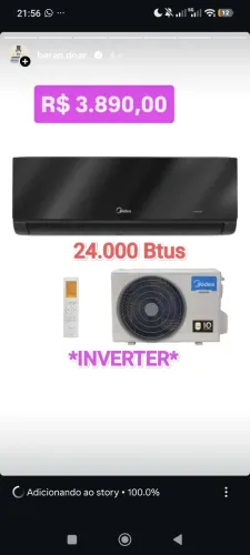 Ar Split Midea INVERTER 24000 BTUs + Nota + 1 Ano Garantia + Cartão 12x