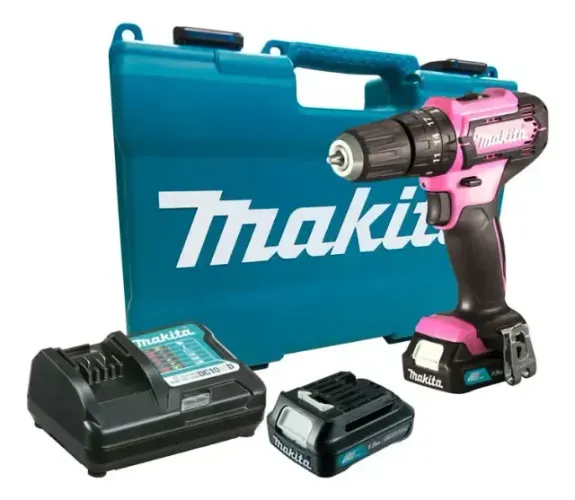 Parafusadeira Furadeira Impacto Rosa Makita Hp333dwyep 12v
