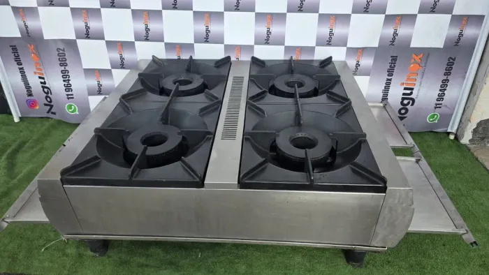 Fogão industrial inox de ilha
