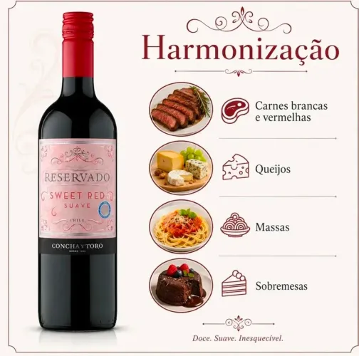 Vinho Chileno Tinto Doce Concha Y Toro Reservado Sweet Red 750ml