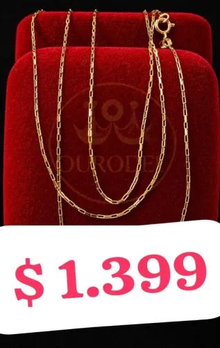 Corrente de ouro 18k 70 cm nova