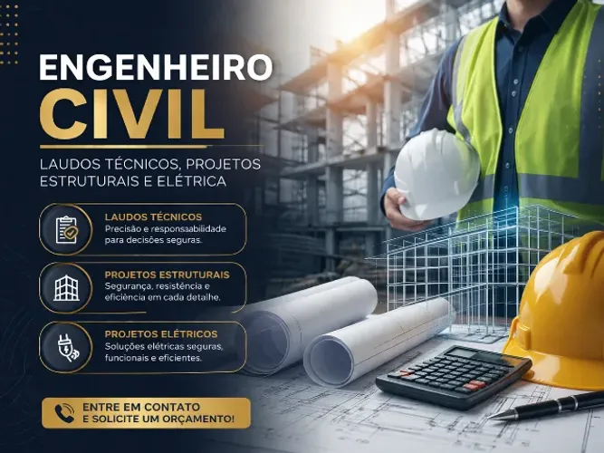 Engenheiro Civil: laudos técnicos, projetos estruturais e elétrica residecial