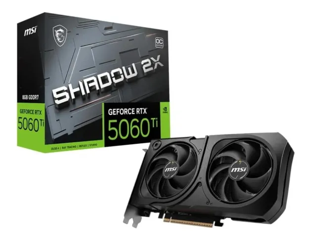 Placa de Vídeo MSI GeForce RTX5060TI Shadow 2X OC Plus 8GB GDDR7 PCI-Express NOVO lacrado.