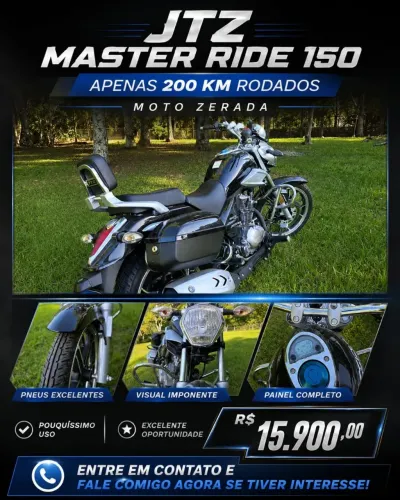 Master Ride 150 é uma moto custom urbana ideal, com apenas *200 km* rodados.<br>