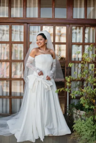 Vestido de Noiva Retro Crepe Nobre