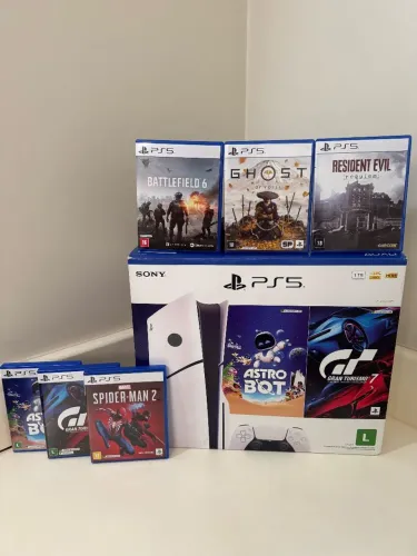 PS5 1TB + 7 JOGOS | 4 SEMANAS DE USO | IMPECÁVEL