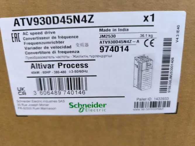 Inversores Schneider ATV930D45N4Z 380v 45KW