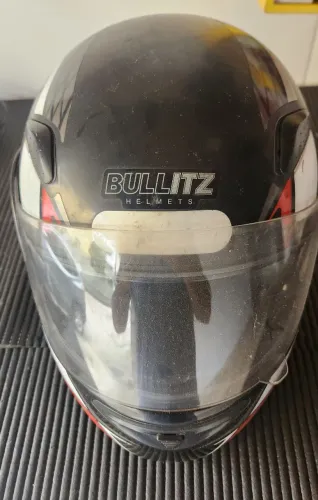 Capacete Bullit Modelo Robocop Nº 60 - Preto/Vermelho