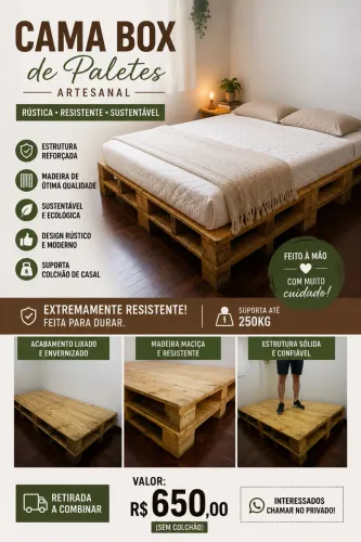 Cama Box de Paletes Artesanal