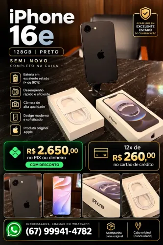 iPhone 16e de 128gb Preto
