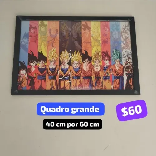 Quadro grande do goku evoluçoes