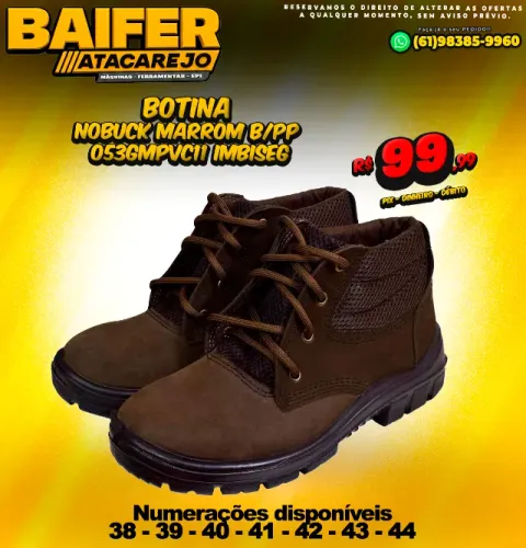 Botina Nobuck Marrom B/PP 053GMPVC11 Imbiseg