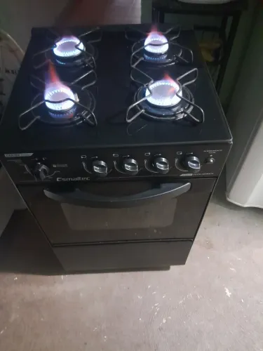 Fogão esmaltec tampa de vidro 4 bocas manual 