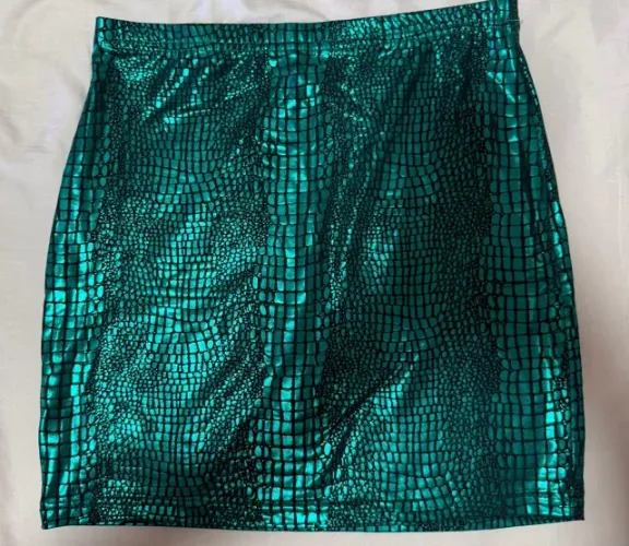 Saia Metalizada Verde Shein XS
