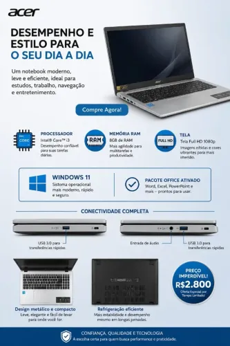 Vende-se notebook acer em ótimo estado