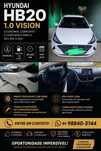Hyundai HB20 Vision 1.0 Flex 12V MEC 2021